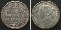 Kanada CANADA. 10 Cents 1858, VICTORIA silver VF+ SCARCE FIRST YEAR ISSUE! -