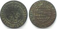 Brasilien BRAZIL. 10 Reis 1814 R, JOAO, copper KEY DATE! XF -