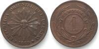 Uruguay URUGUAY. 1 Centesimo 1869 H, copper AU! -