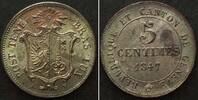 Schweiz - Genf Swiss GENEVA 5 Centimes 1847 billon UNC!!! -