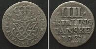 Dänemark DENMARK. 4 Skilling 1727, FREDERIK IV, silver VF -