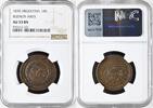 ARGENTINA 10D Argentina BUENOS AIRES 10 Decimos 1830 copper RARE! NGC AU 53 BN -