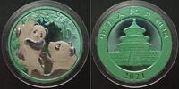 China CHINA 10 Yuan 2020 Panda SPACE COLOUR GREEN 1 oz pure silver, mintage: 888 pcs.! -