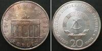 Deutschland - DDR GERMAN DEMOCRATIC REPUBLIC 20 Mark 1990 BRANDENBURG GATE silver UNC -