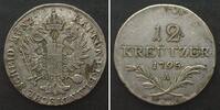 Haus Habsburg AUSTRIA. 12 Kreuzer 1795 A, FRANZ II silver aXF -