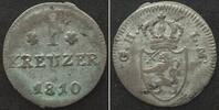 Hessen-Darmstadt German States HESSE-DARMSTADT. 1 Kreuzer 1810, LUDWIG I, billon AU! -