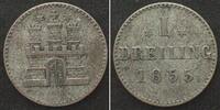 Hamburg German HAMBURG Dreiling 1855 billon VF+ -