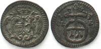 Brandenburg-Bayreuth German BRANDENBURG-BAYREUTH Pfennig 1745 CLR, FRIEDRICH III billon XF -