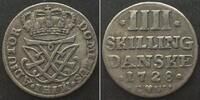 Dänemark DENMARK. 4 Skilling 1728, FREDERIK IV, silver VF+ -