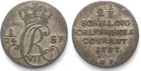 Schleswig-Holstein SCHLESWIG-HOLSTEIN 2-1/2 Schilling 1787 MF, CHRISTIAN VII of DENMARK, silver VF+ -
