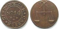 British Tokens - Ireland DUBLIN 18th cent. Farthing Token P. CASSIN CASTLE ST. No14 brass 19mm VERY RARE! -