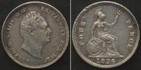 England GREAT BRITAIN 4 Pence (Groat) 1836 WILLIAM IV silver XF! -