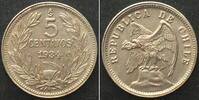 Chile CHILE 5 Centavos 1934 Condor, Cu-Ni, UNC-! -