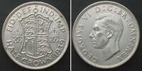 England GREAT BRITAIN Half Crown 1939, GEORGE VI, silver AU! -