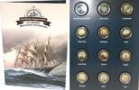 Cook-Inseln FAMOUS SAILING SHIPS on official colored silver coins 2015 -