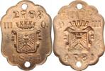 Nürnberg-Rechenpfennige und Marken Hundesteuermarke 1874 Marken und Zeichen 1500-1950. Sehr selten Stempelfehler, winz. Flecke, UNC