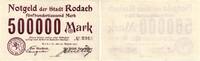Rodach bei Coburg 500 000 Mark -