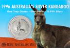 Australien Känguru 1 oz Silber 1996 im Blister 1 AUD 1996 Stempelglanz