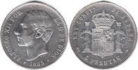 Spanien 5 Pesetas 1885 (1887) Alfonso XII. Sehr Schön 30,00 EUR  Excl. 16,00 EUR Verzending