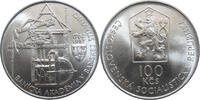 Czechoslovakia 100 Kronen Mining Academy in Banska Štiavnica, silver commemorative coin -