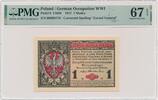 Poland 1 mark 1916 - General - PMG 67 EPQ -