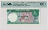 Ghana Ghana, 5 cedis 1965 - SPECIMEN - PMG 66 EPQ -