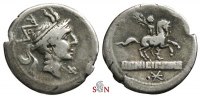  L. Marcius Philippus Denarius - Equestrian statue on tablet - Crawford 293/1   