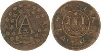 Mecklenburg-Güstrow Cu 3 Pfennig Gustav Adolf 1636-1695. -