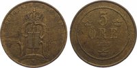 Schweden Cu 5 Öre 1 Oskar II. 1872-1907. -