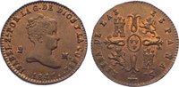 Spanien-Königreich Cu 2 Maravedis Isabel II. 1833-1868. -