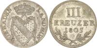 Baden-Durlach 3 Kreuzer Karl Friedrich 1738-1806. -