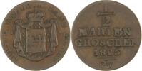 Waldeck Cu 1/2 Mariengroschen 1825 FW Georg Heinrich 1805-1812-1845. VF