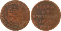 Frankreich-Bouillon et Sedan Cu Liard de Bouillon Godefroid Maurice de la Tour 1676-1691. -