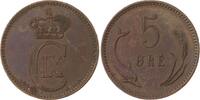 Dänemark Cu 5 Öre 1 Christian IX. 1863-1906. -