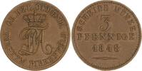 Oldenburg Cu 3 Pfennig Paul Friedrich August 1829-1853. -