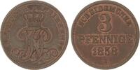 Oldenburg Cu 3 Pfennig Nicolaus Friedrich Peter 1853-1900. -