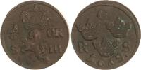 Schweden Cu 1/6 Öre silvermynt 1 Karl XI. 1660-1697. -