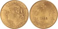 Schweiz-Eidgenossenschaft 10 Franken Gold 1922 B Vorz&uuml;glich - Stempelglanz 500,00 EUR  Excl. 10,00 EUR Verzending