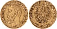 Baden 10 Mark Gold 1877 G Friedrich I. 1856-1907. Sehr sch&ouml;n 625,00 EUR  Excl. 10,00 EUR Verzending