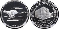 Equatorial Guinea 2000 Ekuele Equatorial Guinea. Proof Silver 2000 Ekuele Cheetah Coin. Top Pop! -