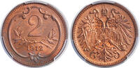Austria 2 Heller Francis Joseph I. Bronze 2 Heller Coin. PCGS -