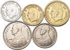 Monaco 1, 2, 10 & 20 Francs (5pcs) 1943-1947 Louis II. Vzgl-Stgl. 52,00 EUR39,00 EUR  Excl. 10,00 EUR Verzending