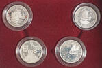 PORTUGAL 100 Escudos (4pcs) 1990, Portugal. Portuguese Discoveries. Proof Silver Mint Set. -