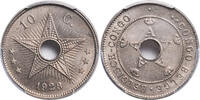 Belgian Congo 10 Centimes Albert I. Cu-Ni 10 Centimes Coin. Top Pop of a Scarce Overdate! -