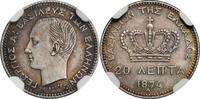 GREECE 20 Lepta 1874 A Georgios I. NGC AU 150,00 EUR125,00 EUR  Excl. 15,00 EUR Verzending