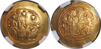 BYZANTINE EMPIRE AV Histamenon Nomisma Romanus IV w. Eudocia, Michael VII, Constantius & Andronicus. Gold Coin. -