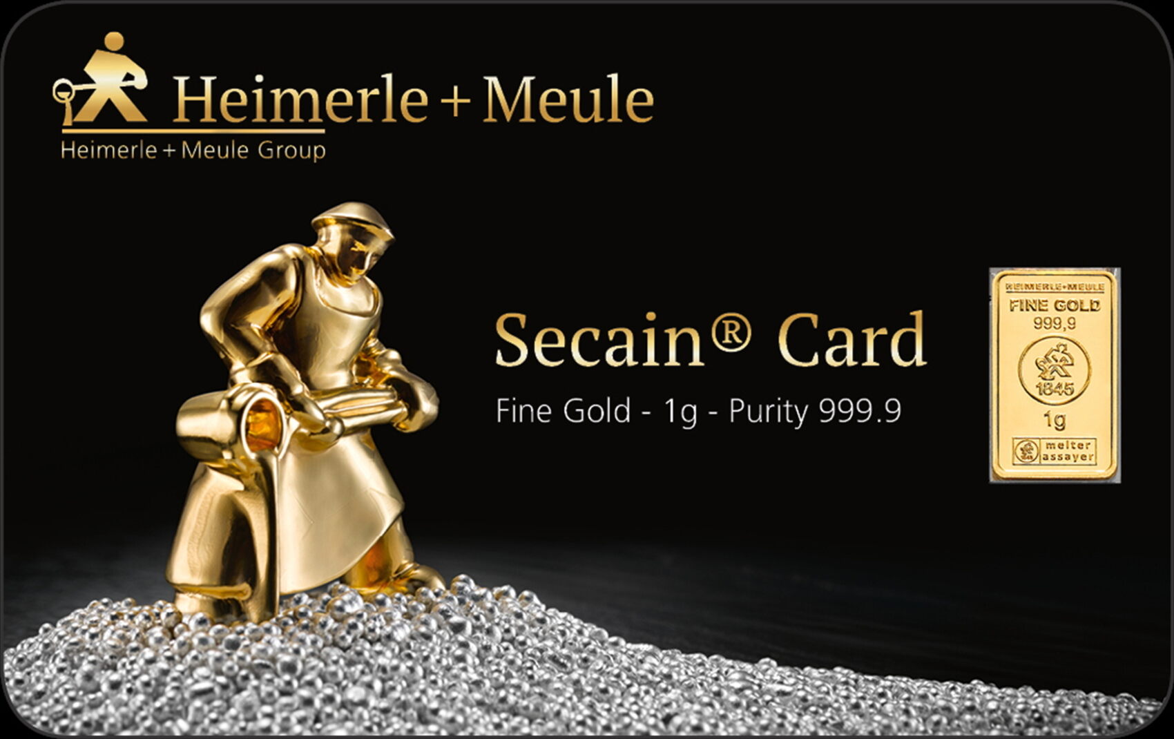 Deutschland 2026 Gold bar 1 gram Heimerle & Meule Secain Card Gold