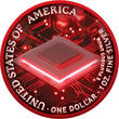Vereinigte Staaten 1 Dollar 2025 Silver coin 1oz American Eagle Artificial Intelligence Awareness color UV effect Space Red / Color / UV Effect