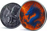 Polen 1 Dollar 2025 Silver coin 1 oz American Eagle Dragon of Chaos Color Dragon Silver Coin 999 mint / new