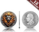 Kanada  Silver coin 1 oz Stone Zodiac #Leo color 2025 Canada Silver Coin 999 Brilliant Uncirculated